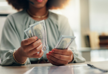 woman counting money