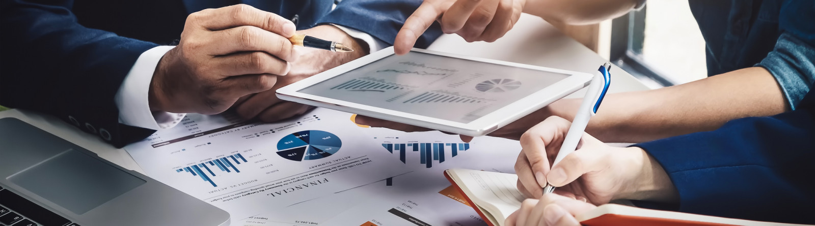 business charts and spreadsheets