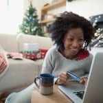 woman holiday online shopping