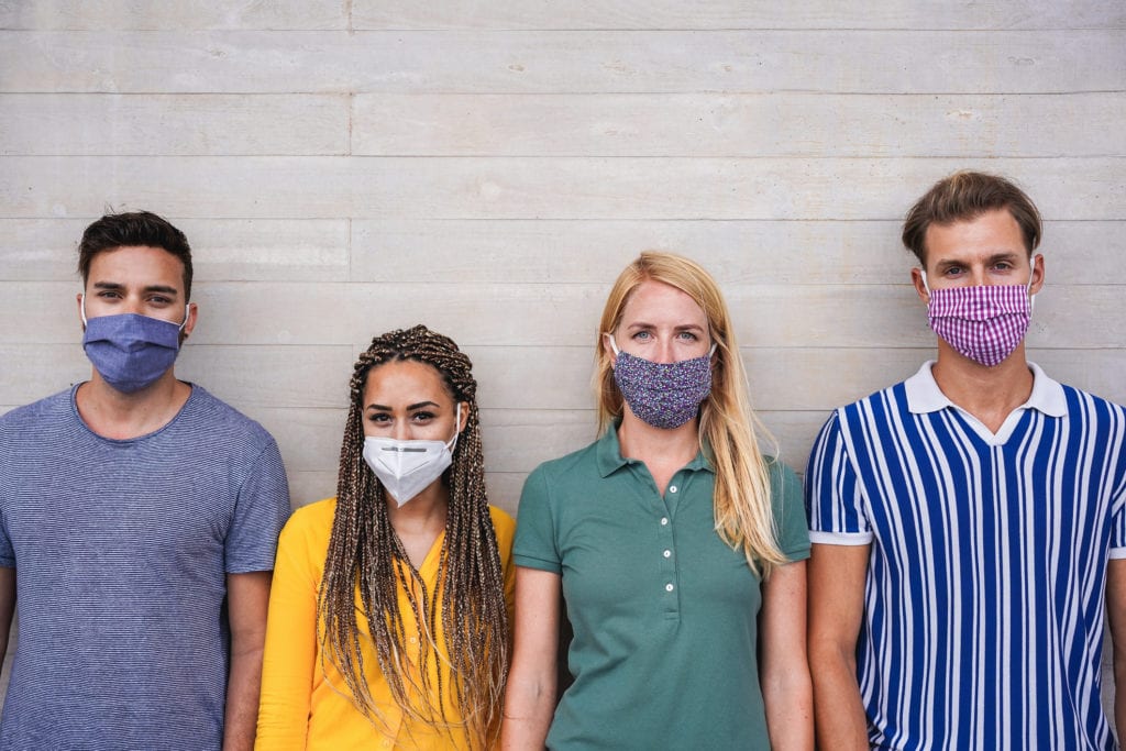 millennials wearing masks