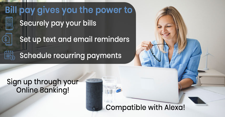 paying bills on computer and alexa device
