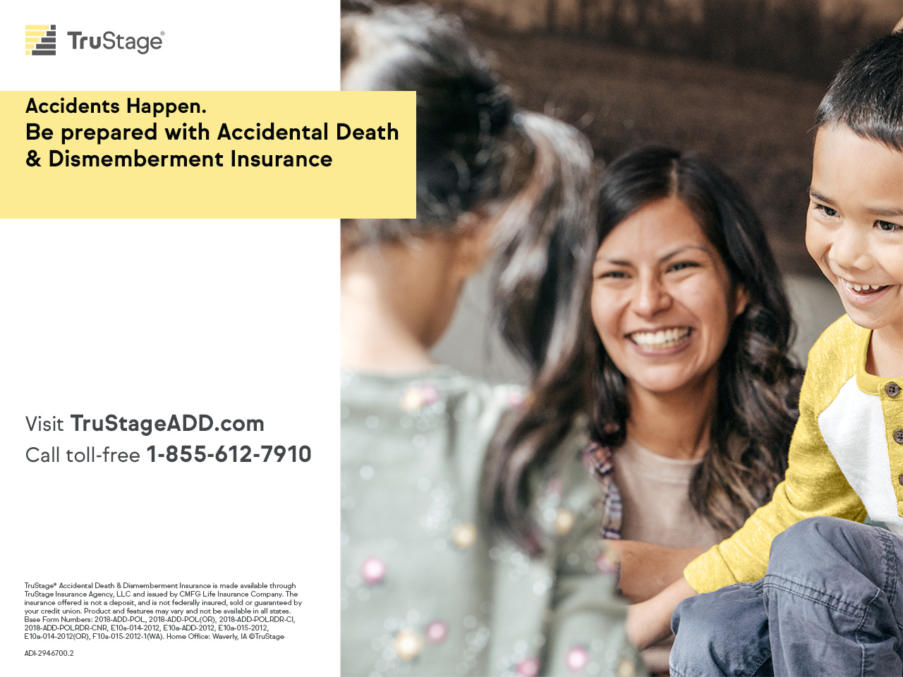 mother smiling at child trustage ad