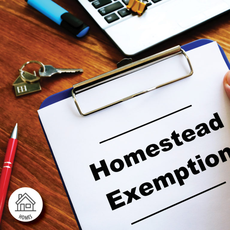 clipboard with homestead exemption text