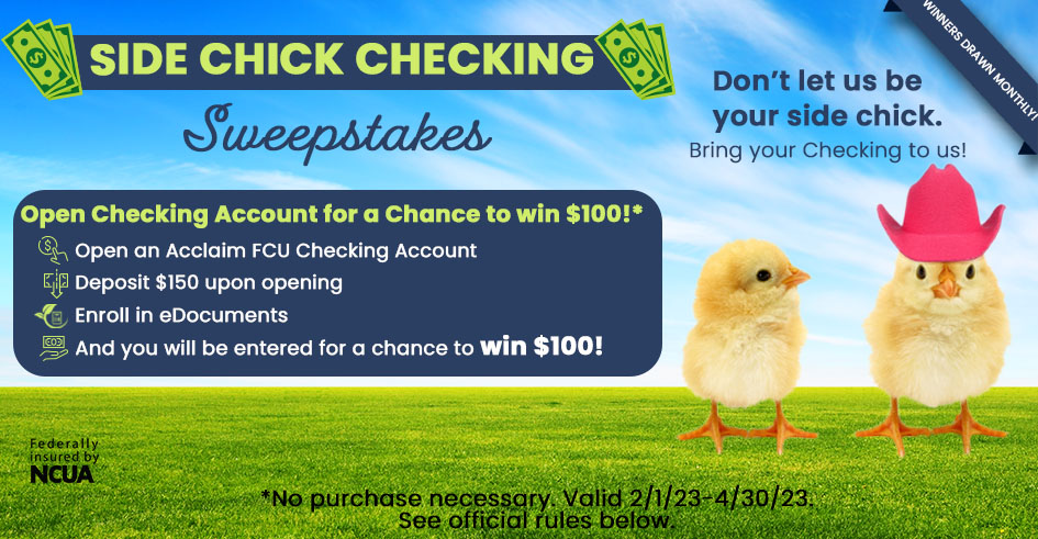 two baby chicks and sweepstakes info
