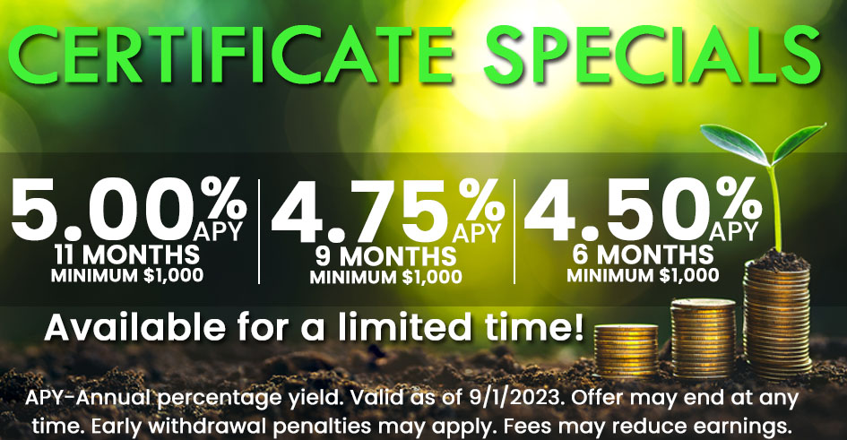 stacked coins and certificate specials