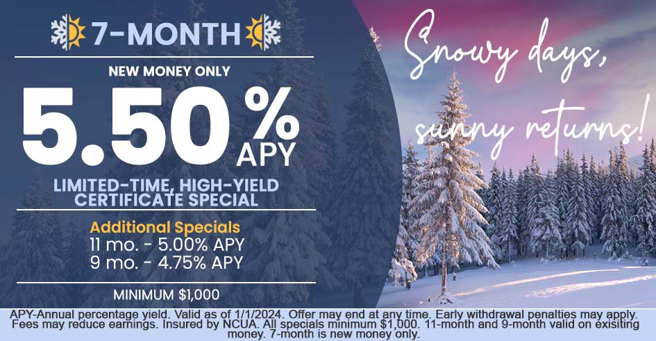 Snowy days sunny returns 5.50%Apy certificate special